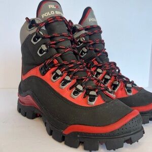 Size 6 Polo Ralph Lauren Sport Women’s Black and Red Boots